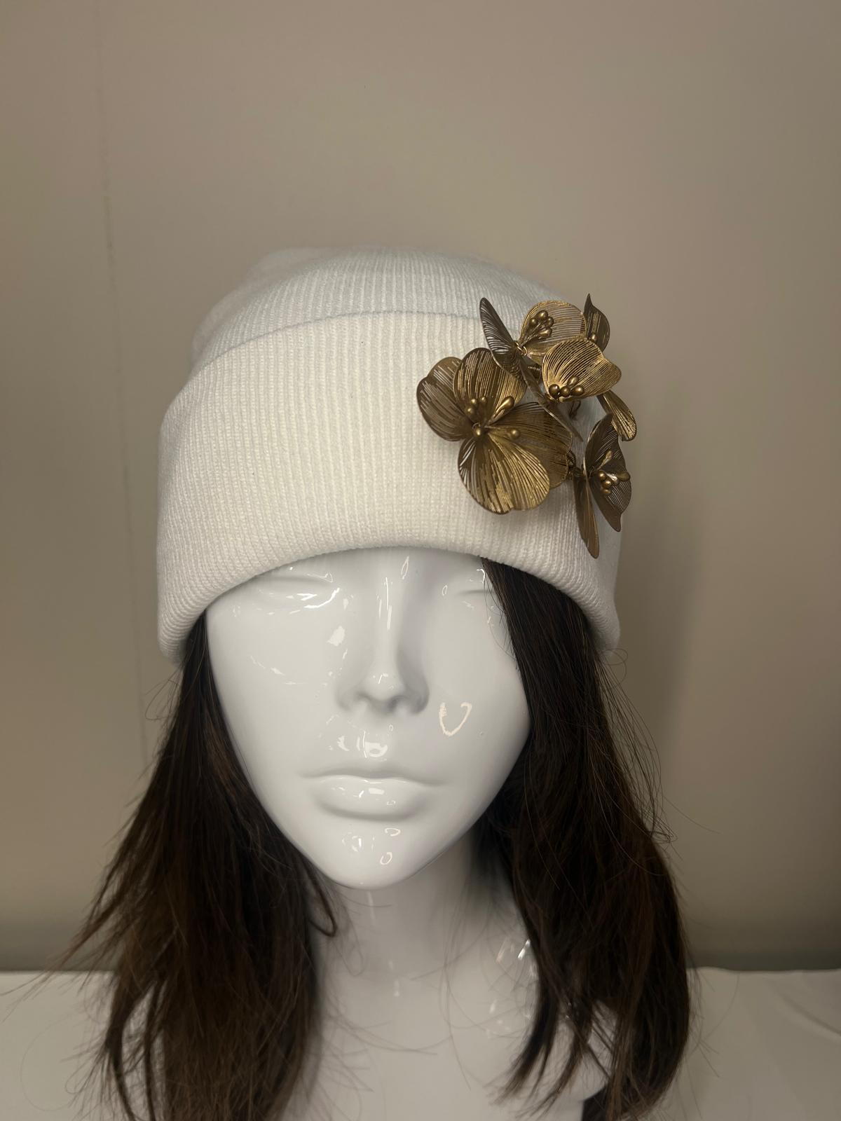 White Flower Beanie