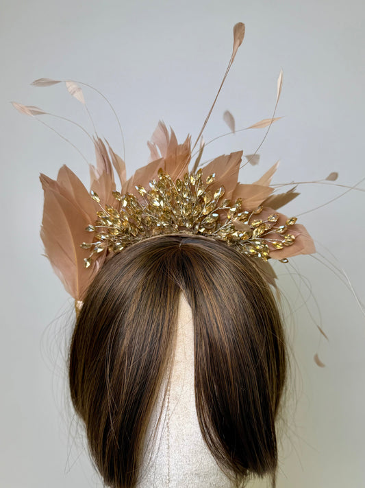 Golden Aurelia Feather Crown