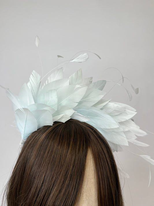 Hera Feathered Headband blue