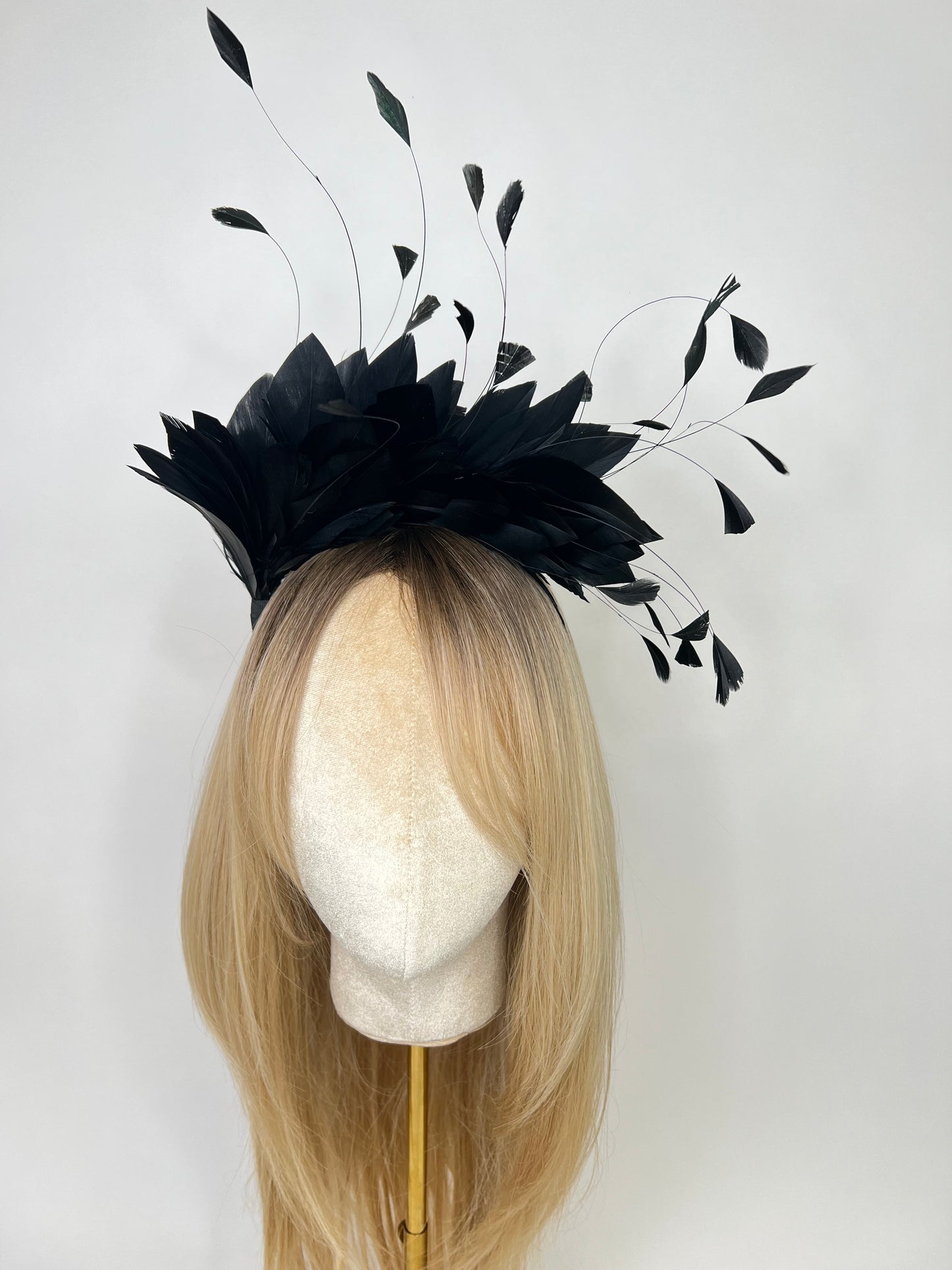 Hera Feathered Headband Black