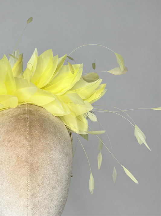 Hera Feathered Headband yellow