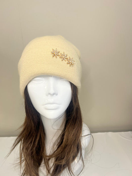 Cream Star Beanie